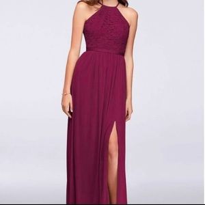 Wine color formal dress